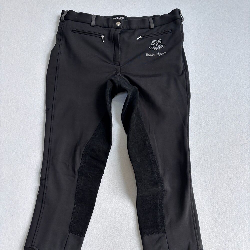 Horze Supreme Evonne Softshell Fullseat Winter Breeches Women's Sz 30 Black - Picture 2 of 8